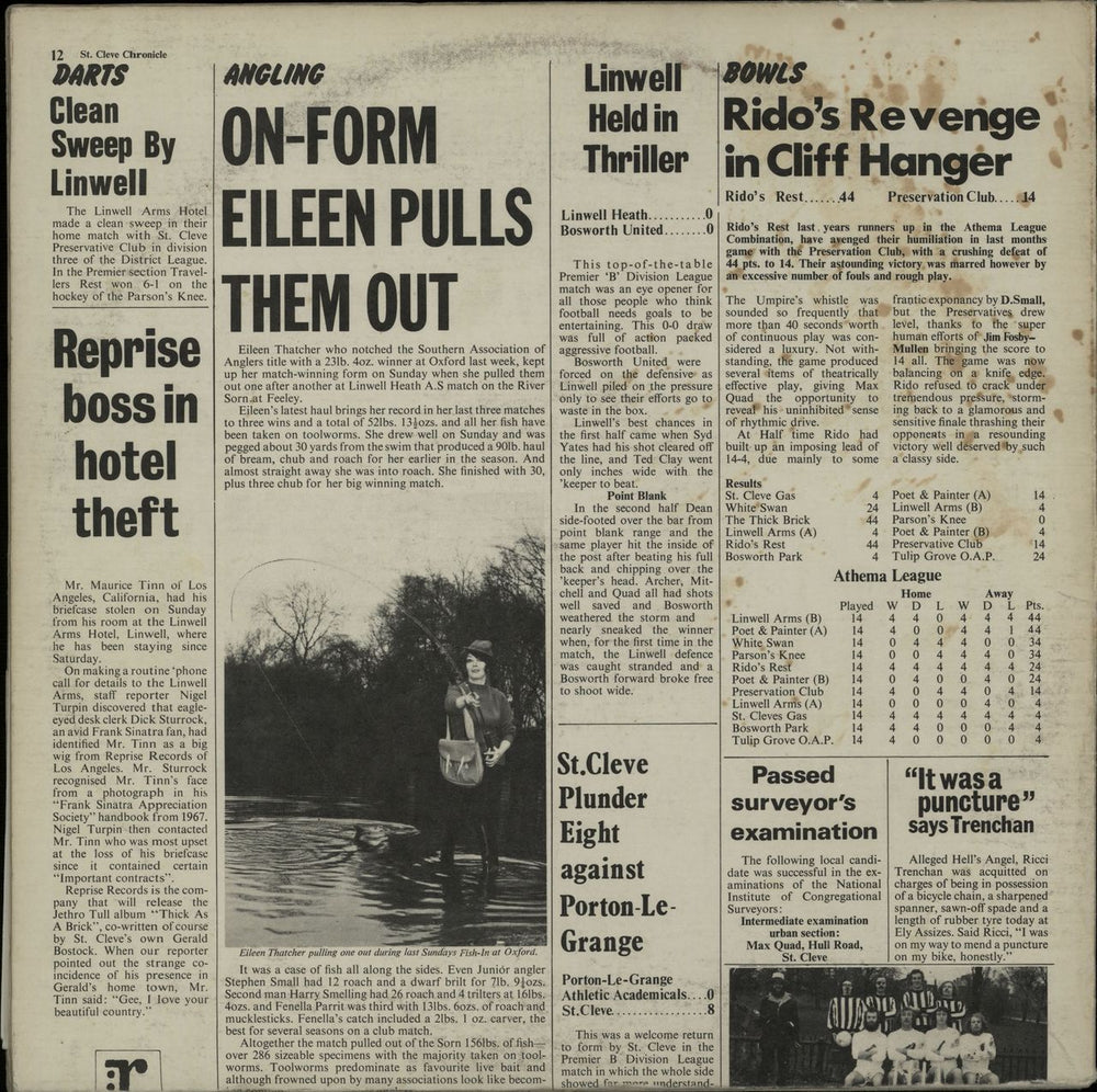 Jethro Tull Thick As A Brick US vinyl LP album (LP record) TULLPTH199470