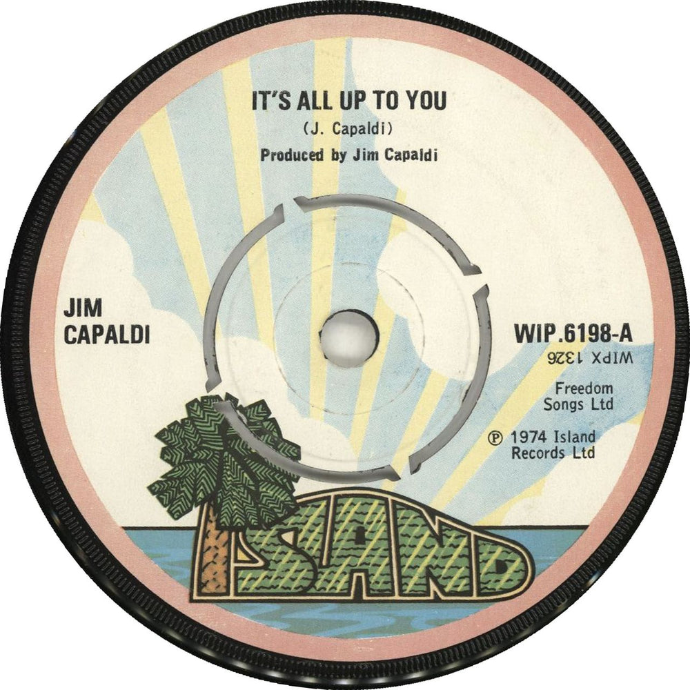 Jim Capaldi It's All Up To You UK 7" vinyl single (7 inch record / 45) WIP.6198