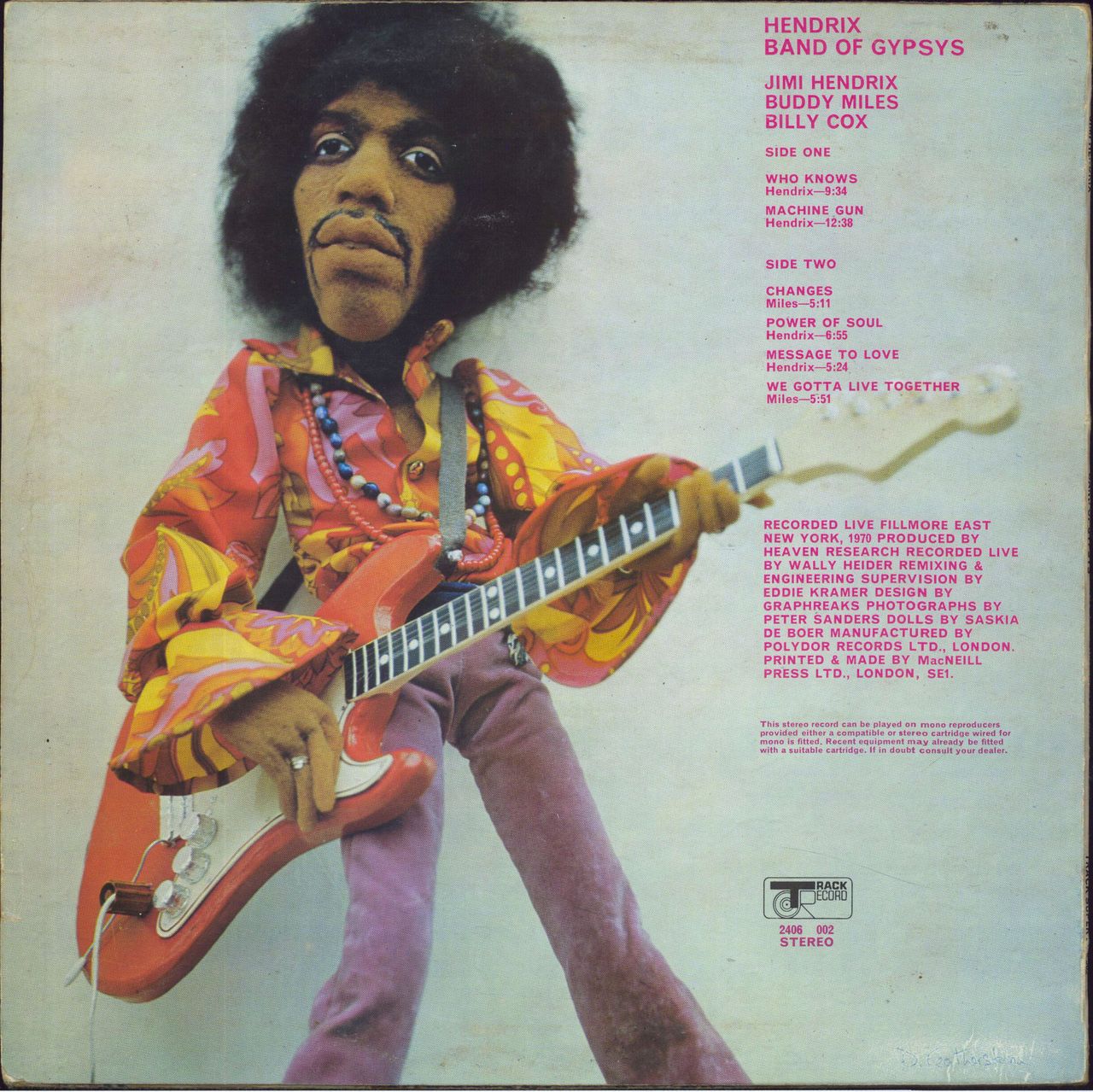 Jimi Hendrix Band Of Gypsys 1st VG UK Vinyl LP —