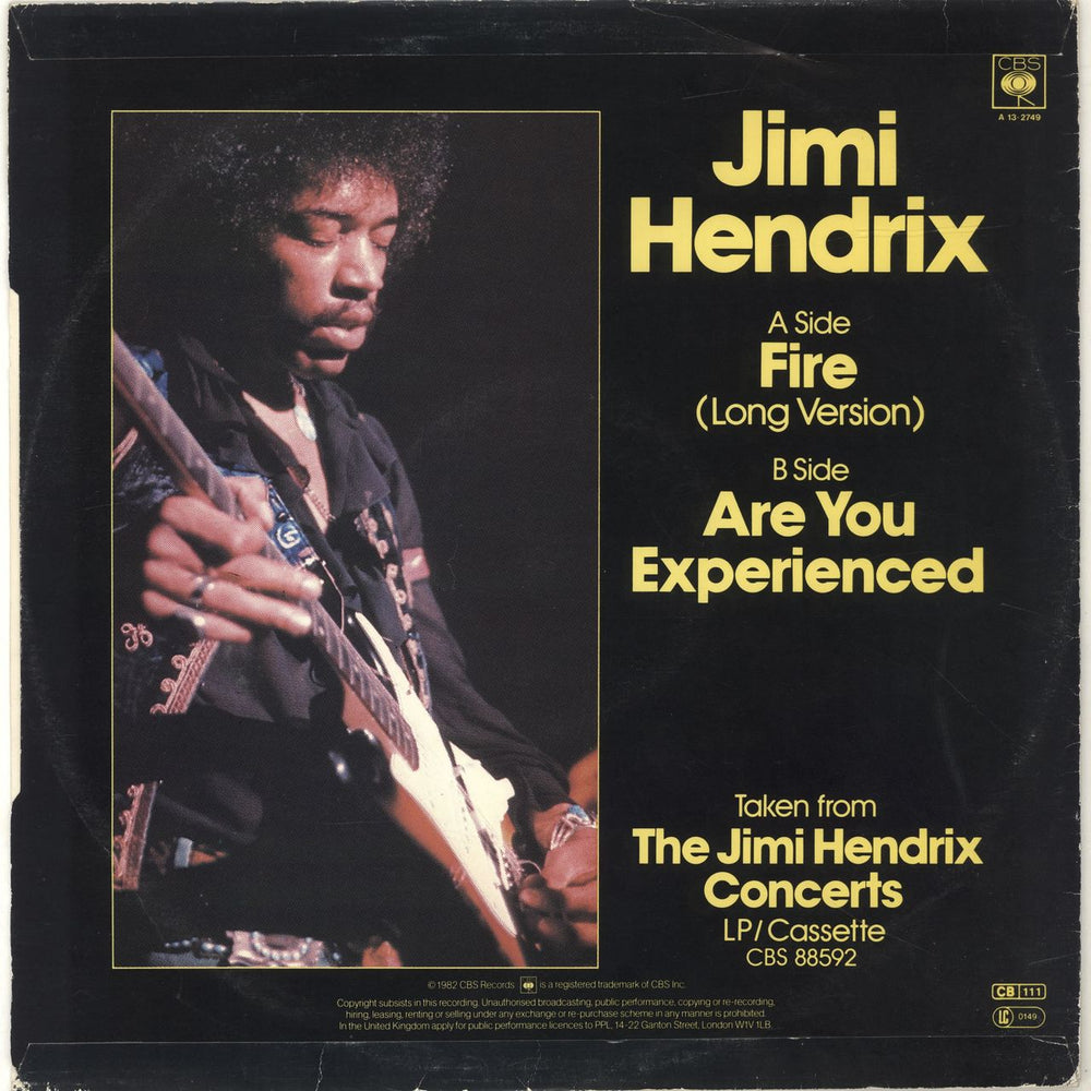 Jimi Hendrix Fire UK 12" vinyl single (12 inch record / Maxi-single)