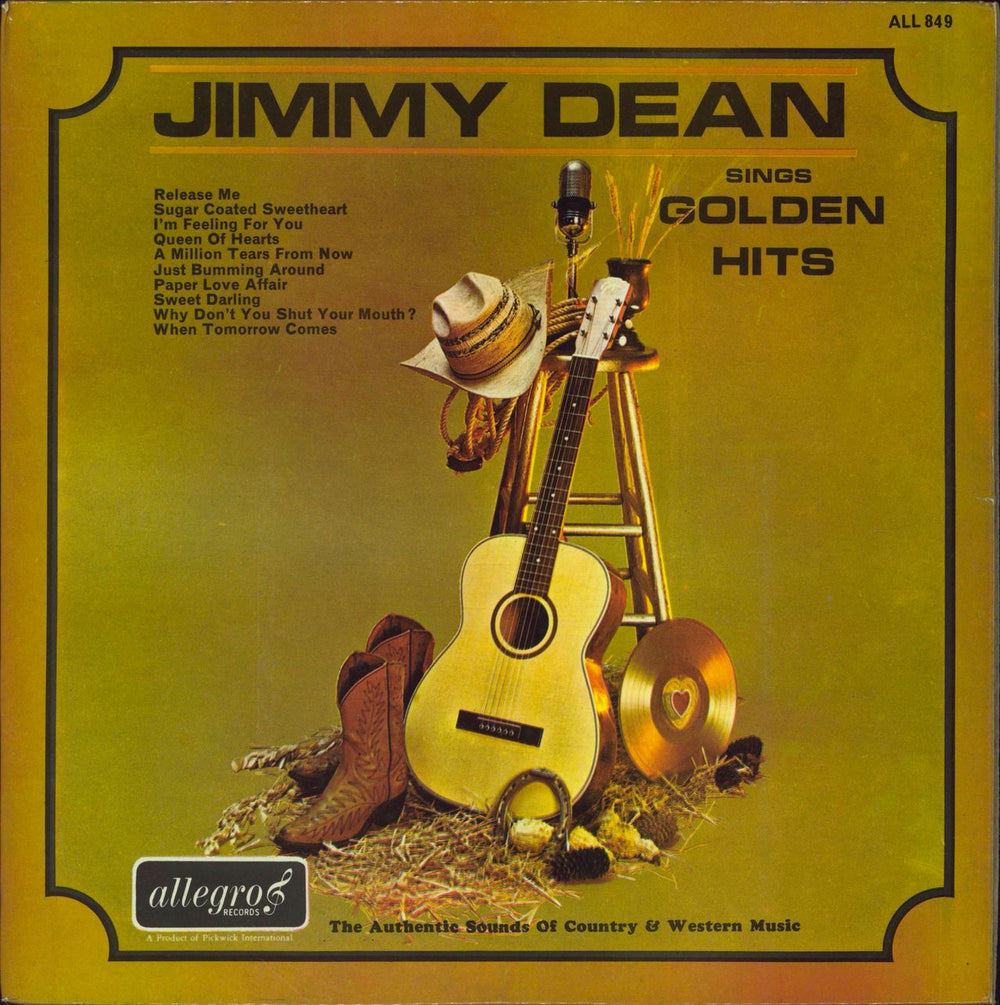 Jimmy Dean Jimmy Dean Sings Golden Hits UK vinyl LP album (LP record) ALL849