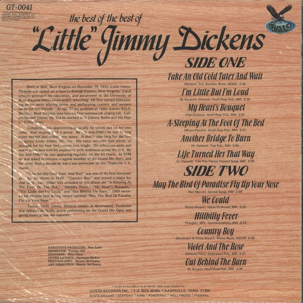 Jimmy Dickens The Best Of The Best Of US vinyl LP album (LP record)