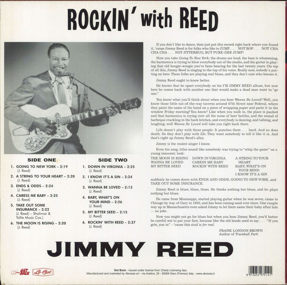 Jimmy Reed Rockin' With Reed Italian vinyl LP album (LP record)