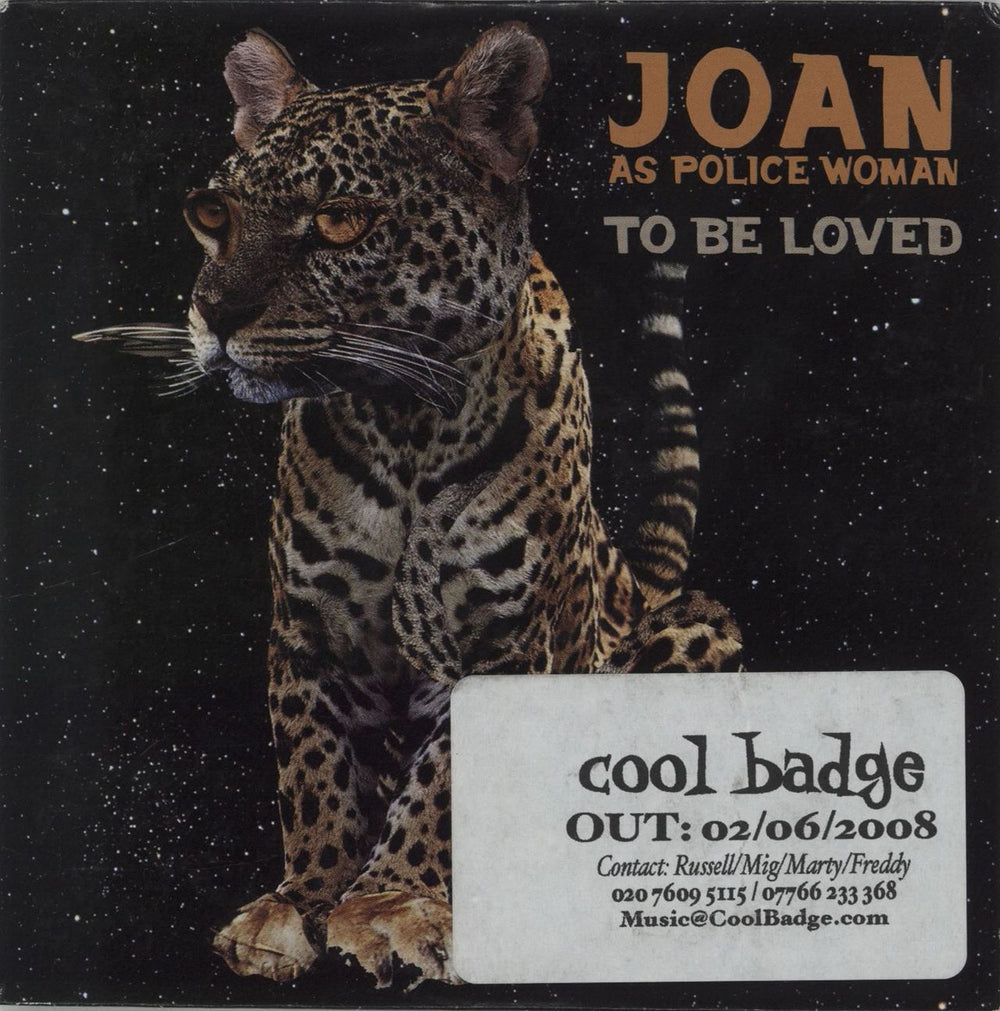 Joan As Police Woman To Be Loved UK Promo CD single (CD5 / 5") REVEAL43P