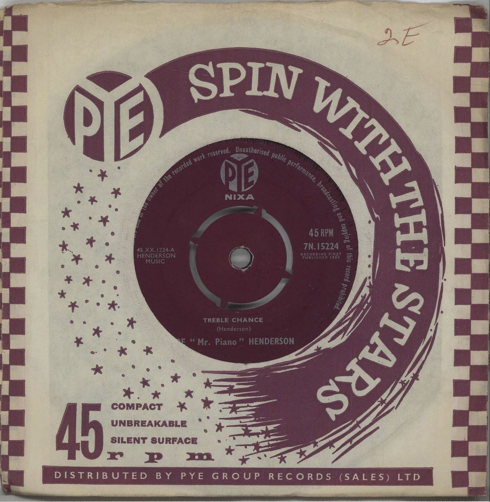 Joe 'Mr Piano' Henderson Treble Chance UK 7" vinyl single (7 inch record / 45) 7N.15224