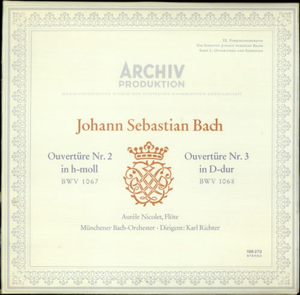 Johann Sebastian Bach Ouverture Nr. 2 in H-moll / Ouverture Nr. 3 in D-dur German vinyl LP album (LP record) 198272