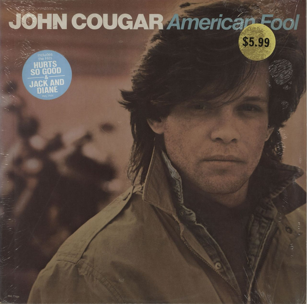 John Cougar Mellencamp American Fool + Opened Hype Stickered shrink US vinyl LP album (LP record) RVL7501