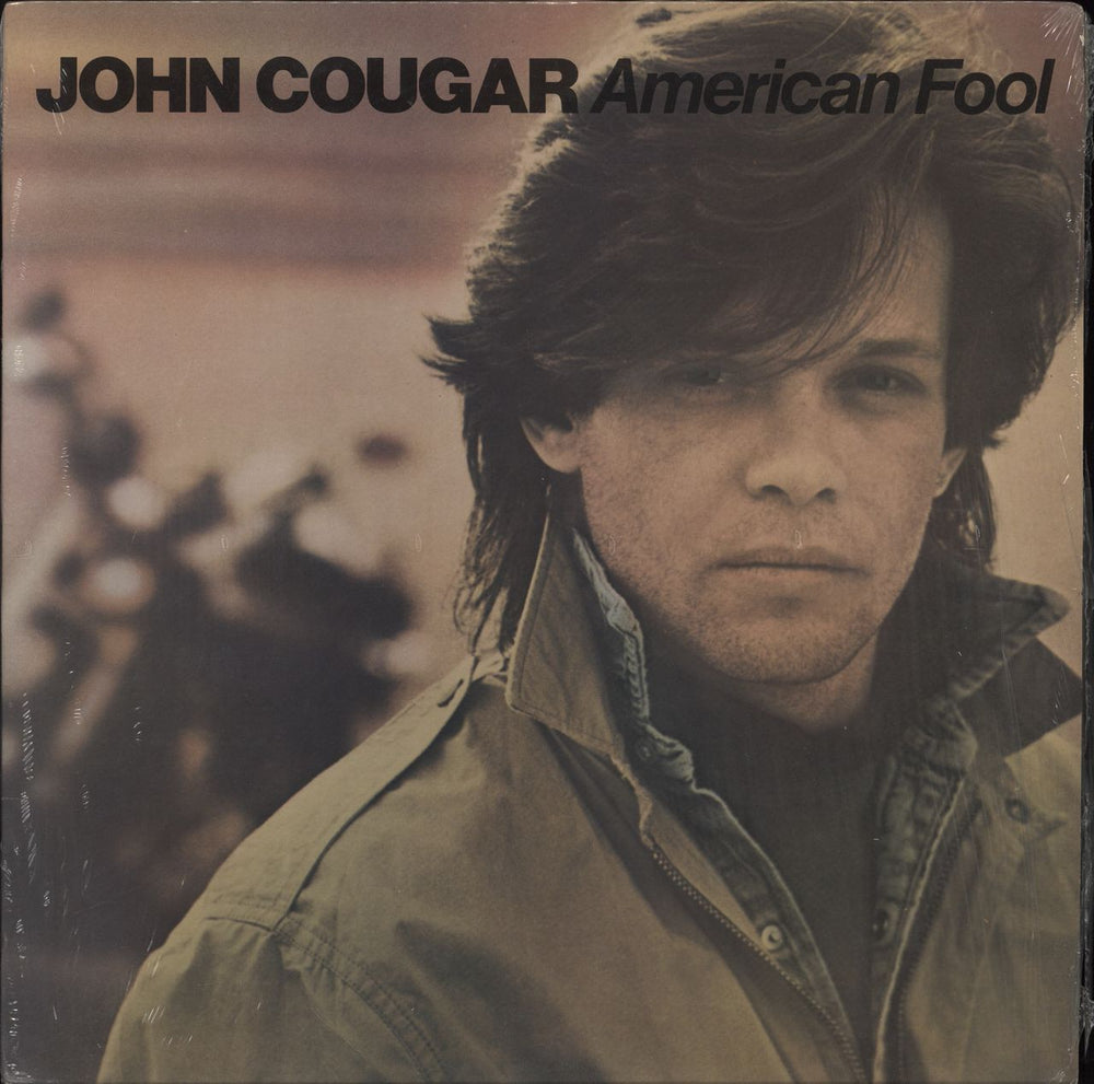 John Cougar Mellencamp American Fool - shrink UK vinyl LP album (LP record) PRICE85