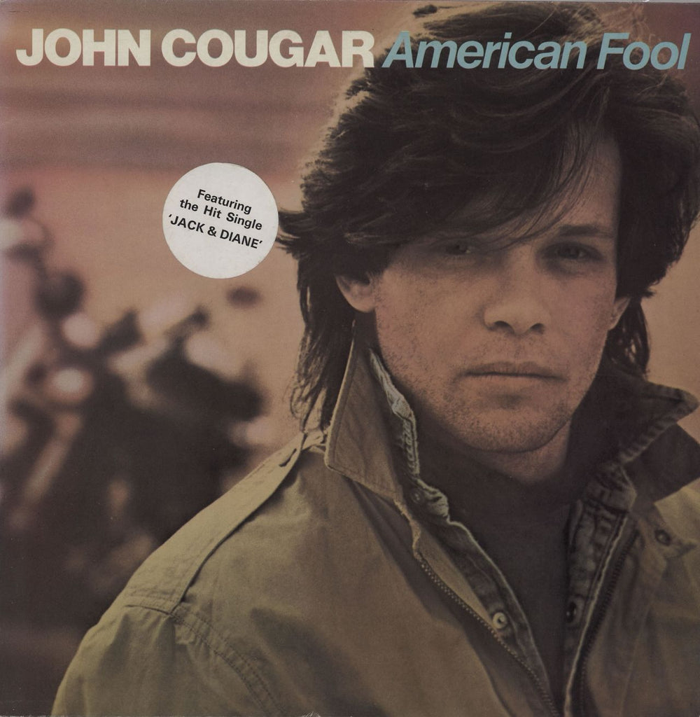 John Cougar Mellencamp American Fool - Stickered sleeve UK vinyl LP album (LP record) RVLP16