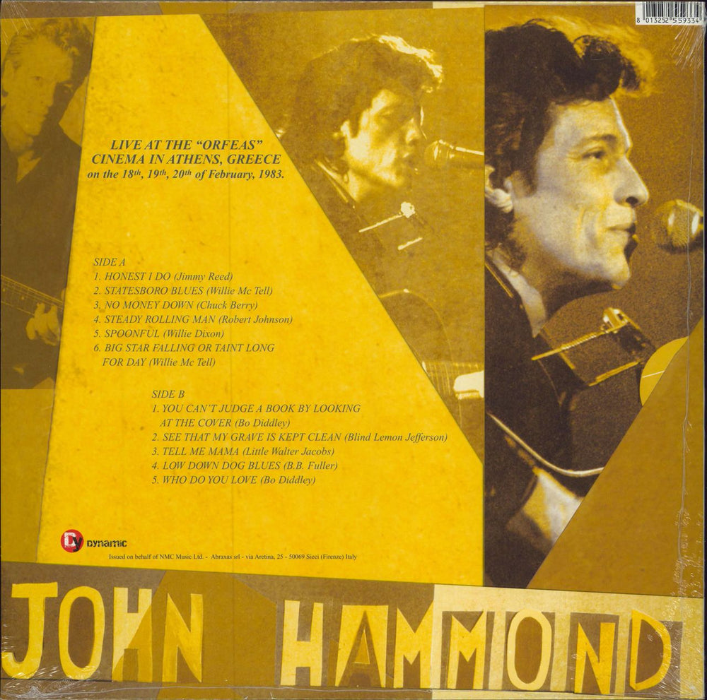 John Hammond John Hammond Live In Greece Italian vinyl LP album (LP record) 8013252559334