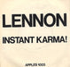 John Lennon Instant Karma! - P/S UK 7" vinyl single (7 inch record / 45) APPLES1003