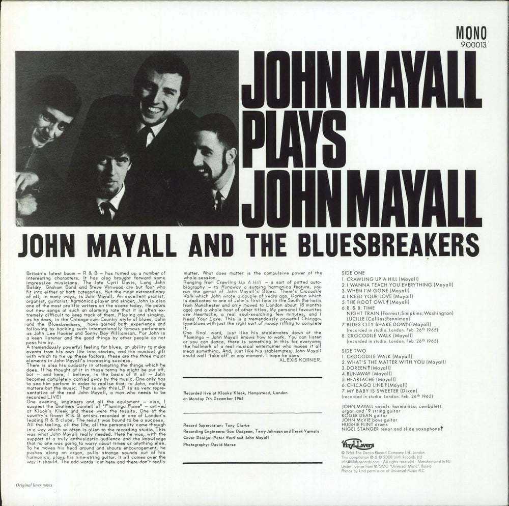 John Mayall Plays John Mayall - Transparent Vinyl UK vinyl LP album (LP record)