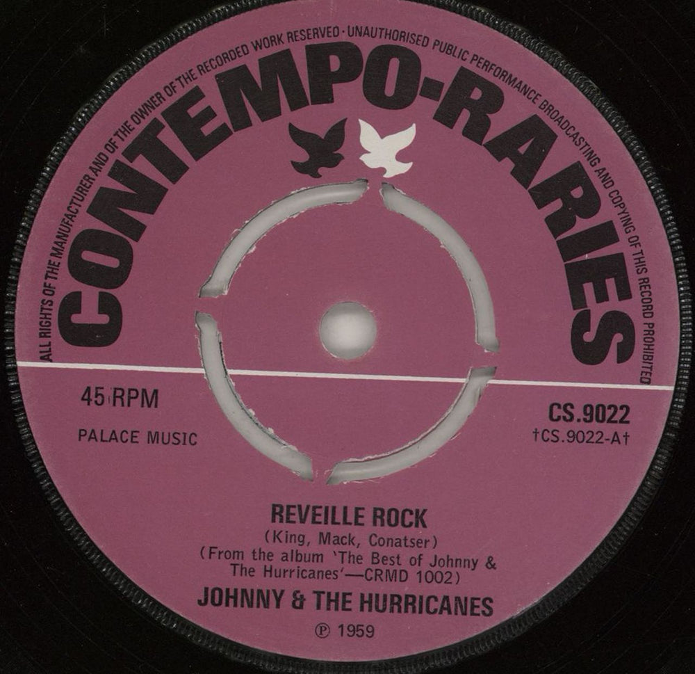 Johnny & The Hurricanes Reveille Rock UK 7" vinyl single (7 inch record / 45) CS.9022