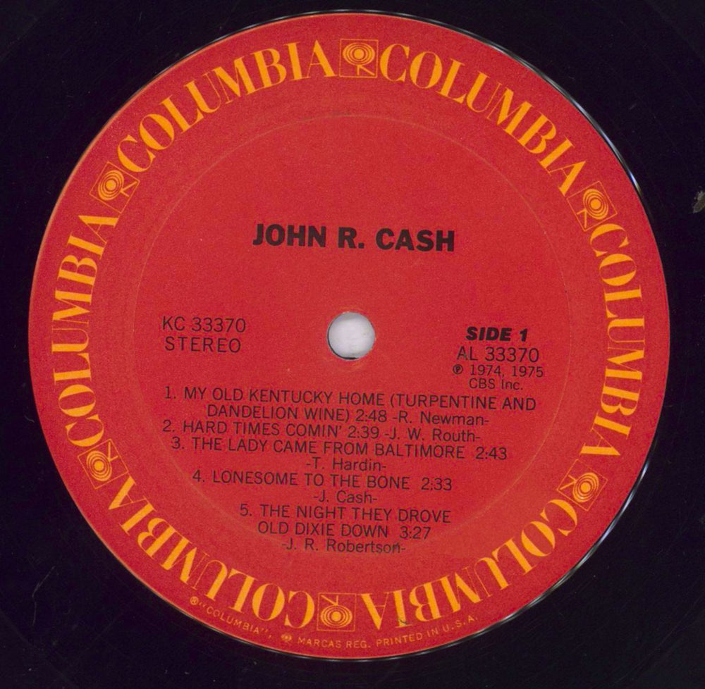 Johnny Cash John R Cash US vinyl LP album (LP record) JCSLPJO831844