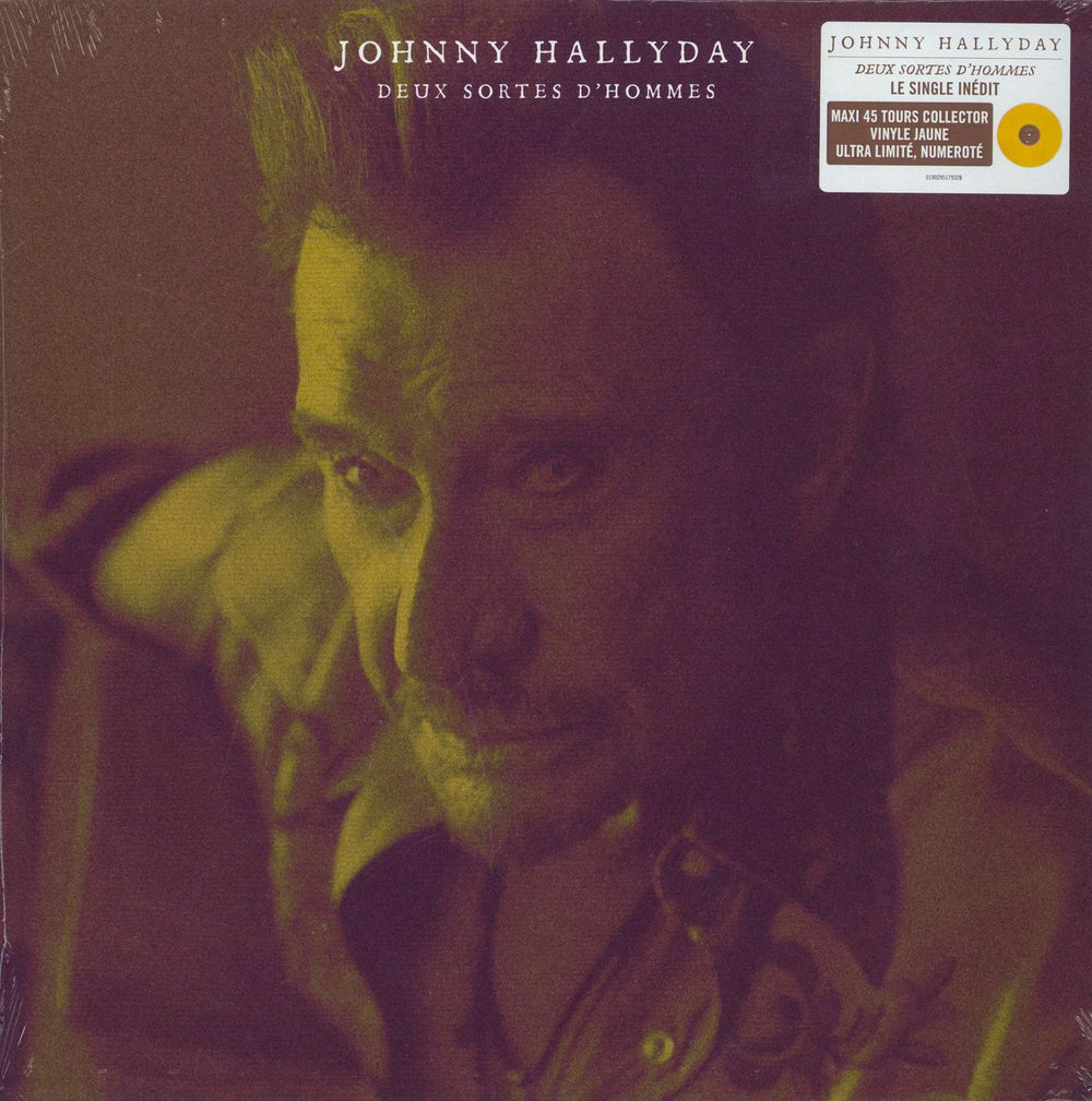 Johnny Hallyday Deux Sortes D'Hommes - Yellow Vinyl - Sealed French 12" vinyl single (12 inch record / Maxi-single) 0190295179328