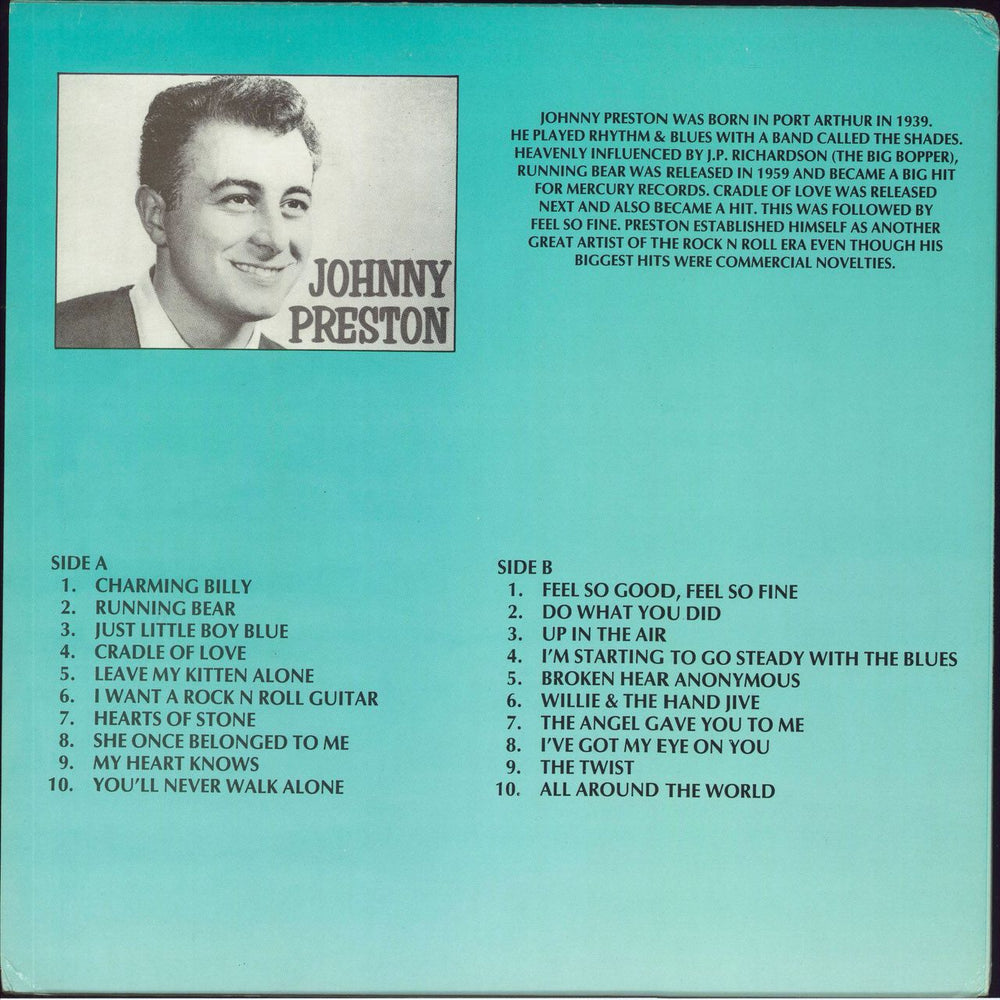 Johnny Preston Johnny Preston Sings His Hits German vinyl LP album (LP record)