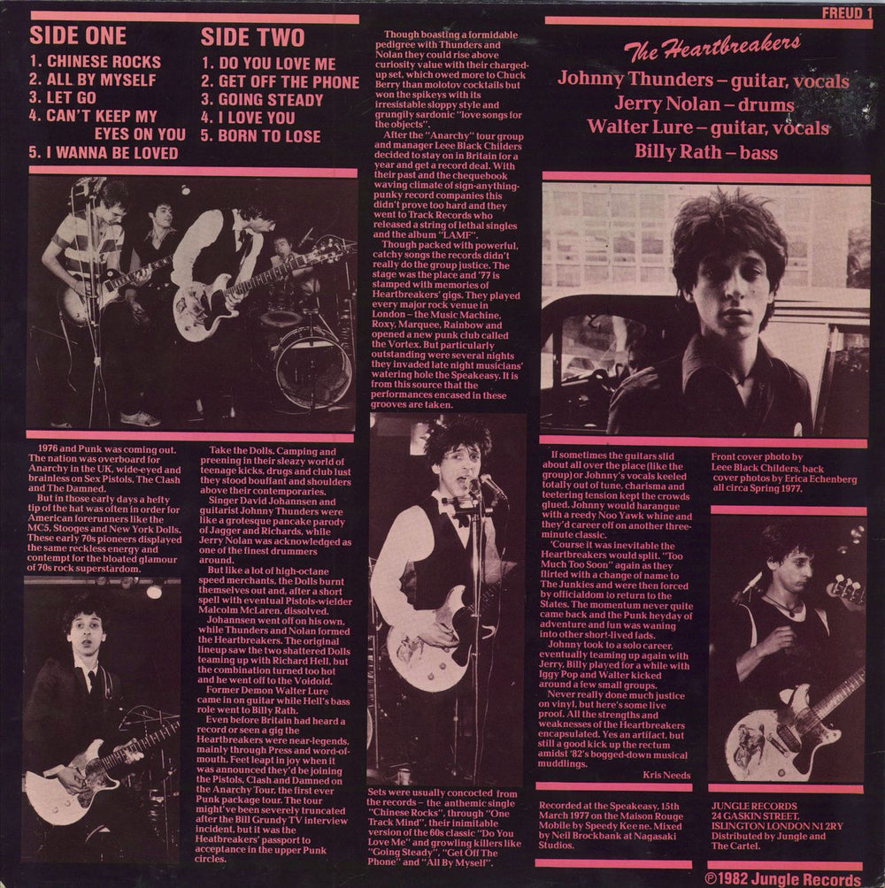 Johnny Thunders & The Heartbreakers D.T.K. Live At The Speakeasy UK vinyl LP album (LP record)