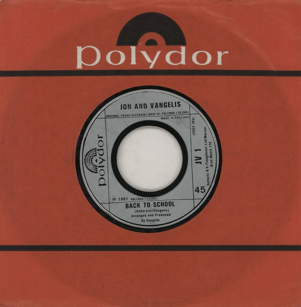 Jon & Vangelis I'll Find My Way Home - Wide Centre UK 7" vinyl single (7 inch record / 45) JV1