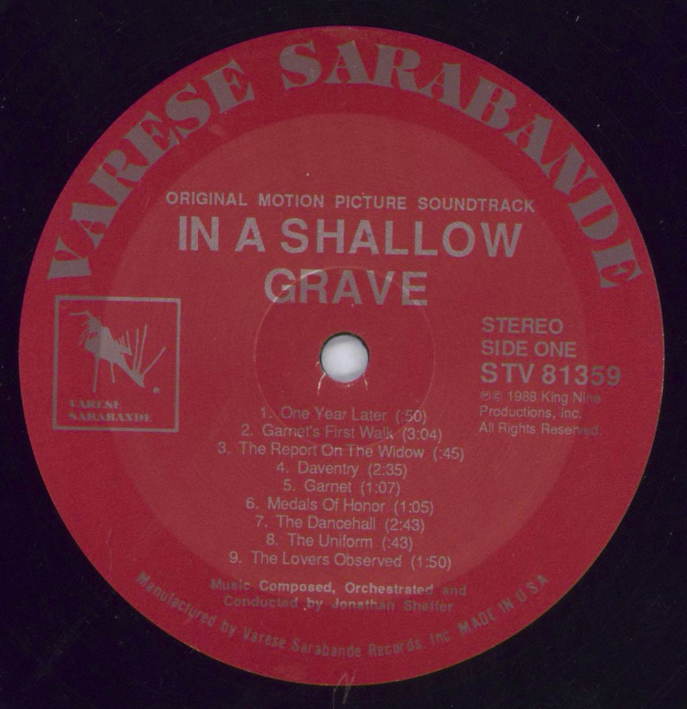 Jonathan Sheffer In A Shallow Grave US vinyl LP album (LP record) 6TWLPIN820574