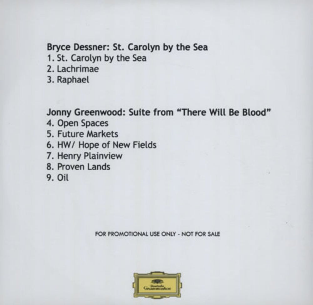 Jonny Greenwood Suite From There Will Be Blood German Promo CD-R acetate CD-R