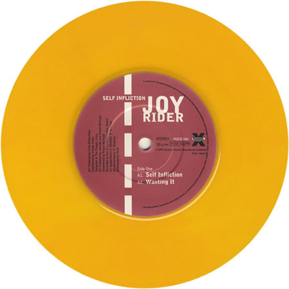 JoyRider Self Infliction - Orange Vinyl UK 7" vinyl single (7 inch record / 45) J-R07SE452561