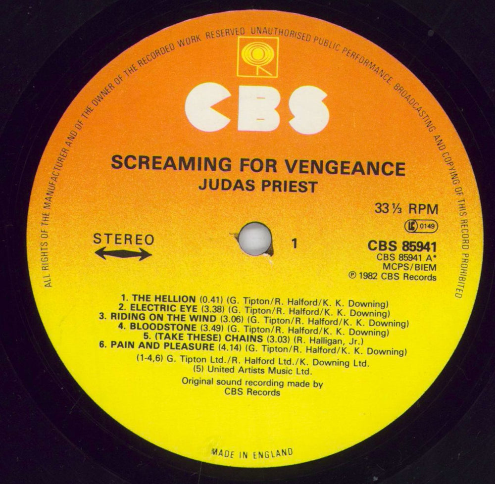 Judas Priest Screaming For Vengeance UK vinyl LP album (LP record) JUDLPSC830023