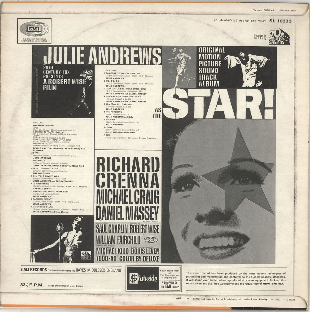 Julie Andrews Star! UK vinyl LP album (LP record) JARLPST710438