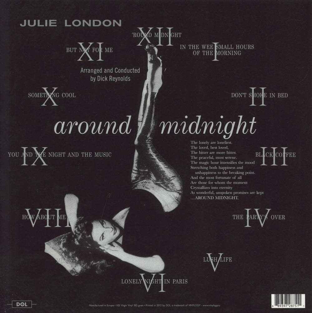 Julie London Around Midnight UK vinyl LP album (LP record) 889397287511