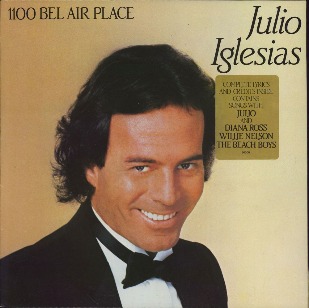 Julio Iglesias 1100 Bel Air Place - Hype Stickered Sleeve UK vinyl LP album (LP record) 86308