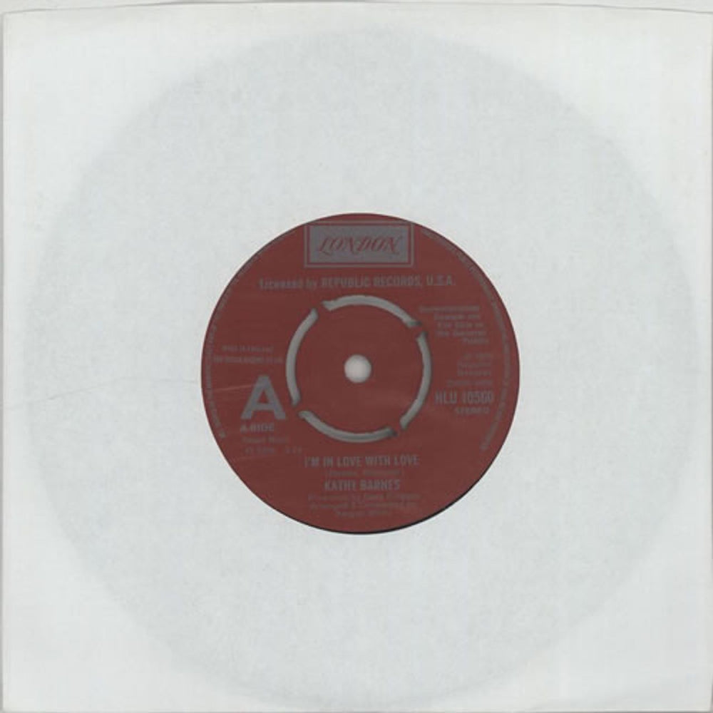 Kathy Barnes I'm In Love With Love UK Promo 7" vinyl single (7 inch record / 45) HLU10560