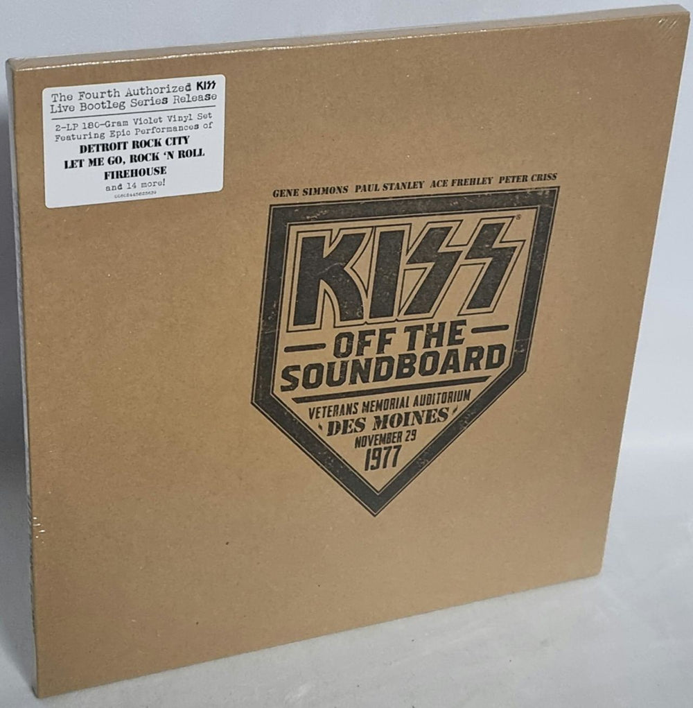 Kiss Off The Soundboard Live in Des Moines November 29 1977 - 180gm Violet Vinyl US 2-LP vinyl record set (Double LP Album) NONE00602445825639