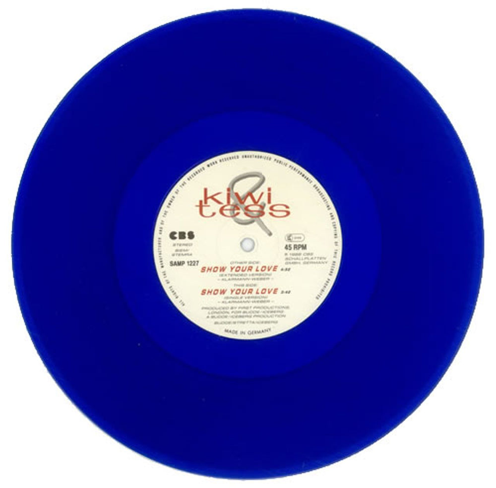 Kiwi & Tess Show Your Love (Extended Version) - Blue Vinyl German 10" vinyl single (10 inch record) SAMP1227