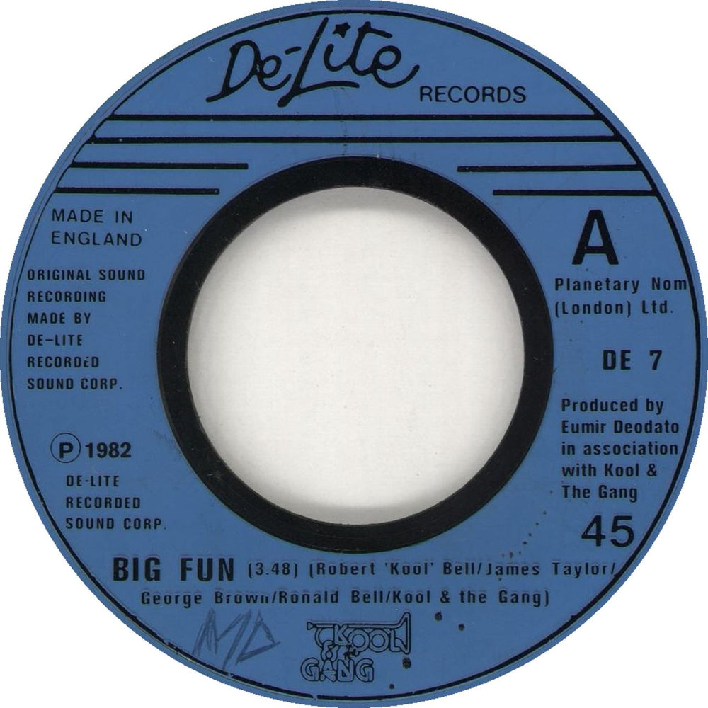 Kool & The Gang Big Fun - jukebox UK Promo 7" vinyl single (7 inch record / 45) DE7