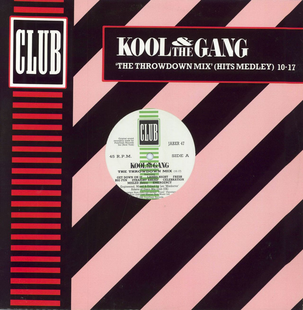 Kool & The Gang The Throwdown Mix (Hits Medley) UK 12" vinyl single (12 inch record / Maxi-single) JABXR47