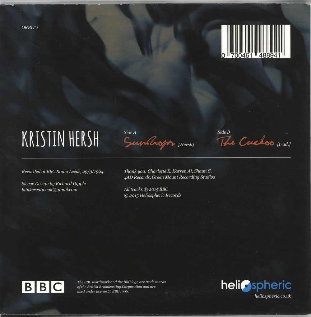 Kristin Hersh Sundrops & The Cuckoo - RSD15 - Sea Blue Vinyl UK 7" vinyl single (7 inch record / 45) 700461488941