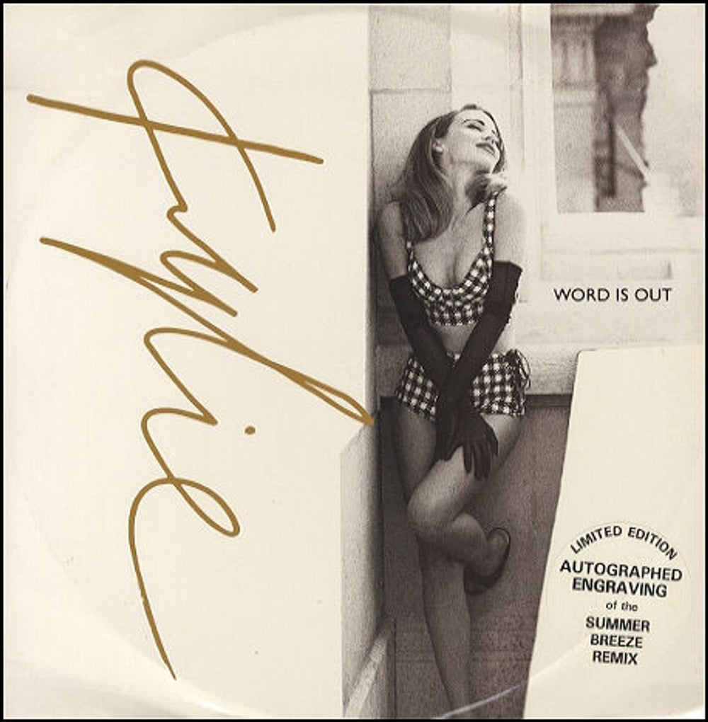 Kylie Minogue Word Is Out - Etched - EX UK 12" vinyl single (12 inch record / Maxi-single) PWLT204R