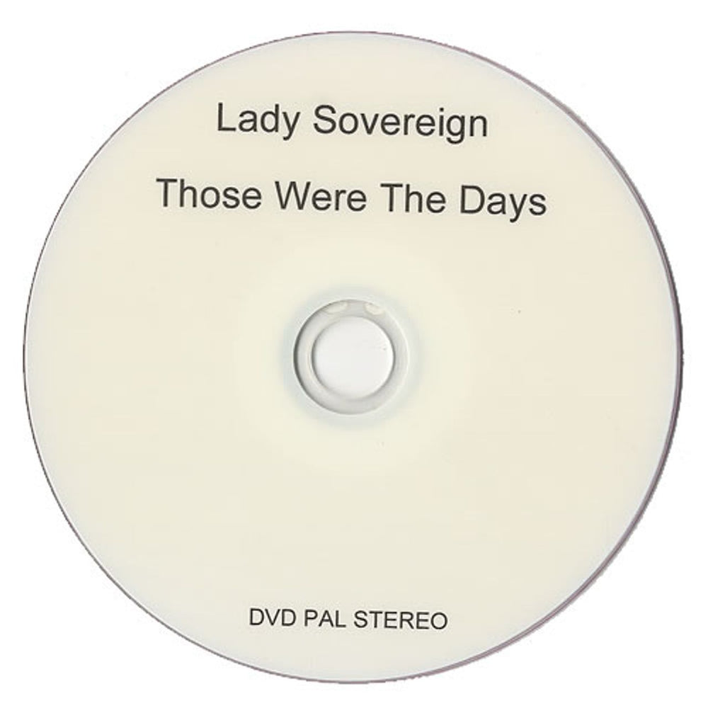 Lady Sovereign Those Were The Days UK Promo promo DVD-R PROMO DVD-R