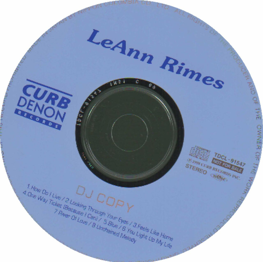 Leann Rimes Dj Copy Japanese Promo CD album (CDLP)