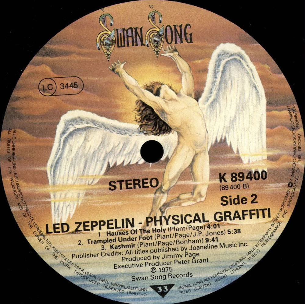 Led Zeppelin Physical Graffiti - 80s Misspellings - EX German 2-LP vinyl record set (Double LP Album)