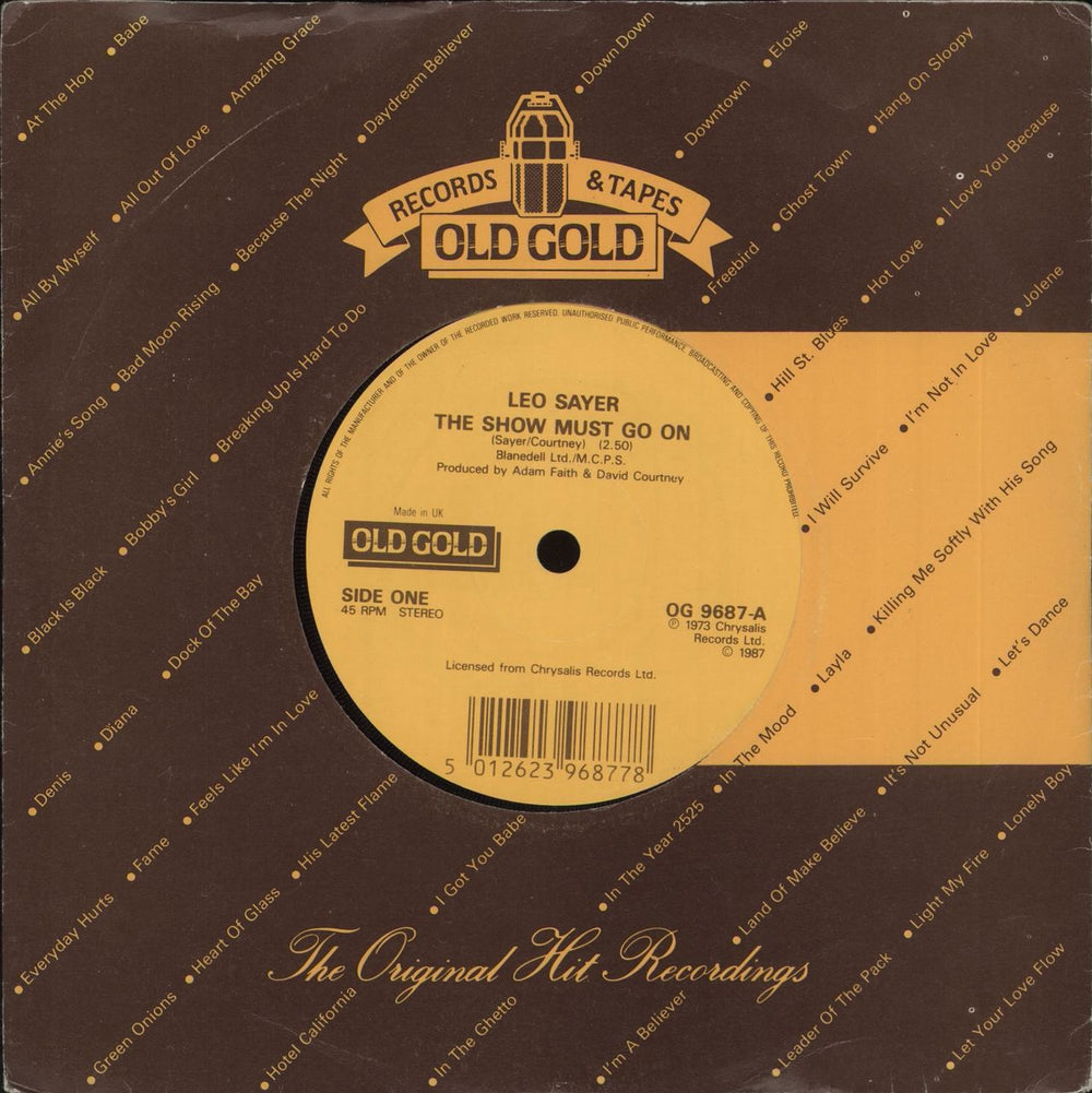 Leo Sayer The Show Must Go On UK 7" vinyl single (7 inch record / 45) OG9687