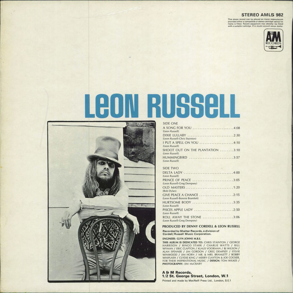 Leon Russell Leon Russell - VG UK vinyl LP album (LP record)