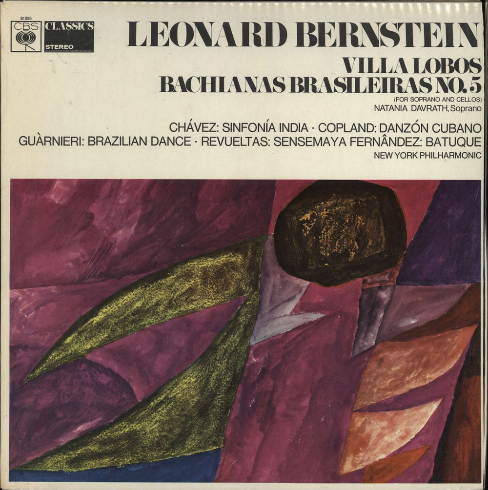 Leonard Bernstein Bachianas Brasileiras No. 5 / Sinfonía India / Danzón Cubano / Brazilian Dance / Sensemaya / Batuque UK vinyl LP album (LP record) 61059