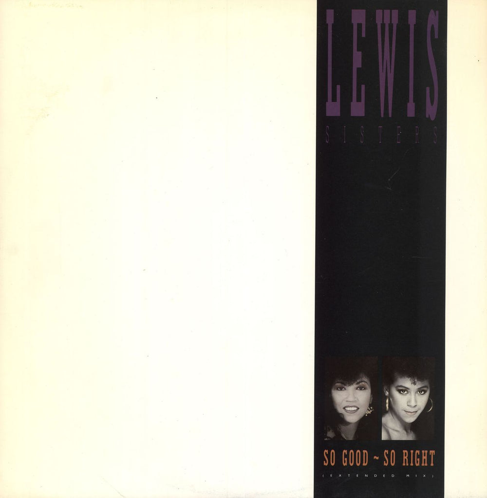 Lewis Sisters So Good-So Right UK 12" vinyl single (12 inch record / Maxi-single) RIVAT48