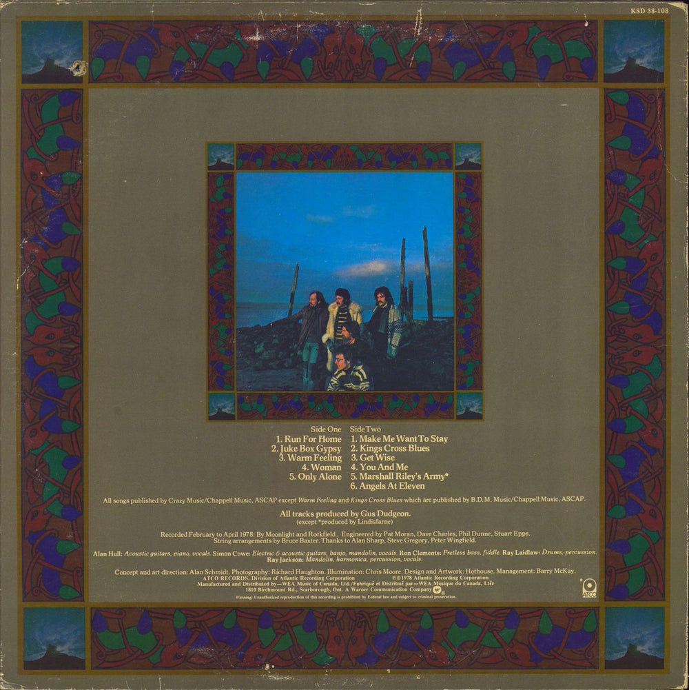 Lindisfarne Back And Fourth Canadian vinyl LP album (LP record)