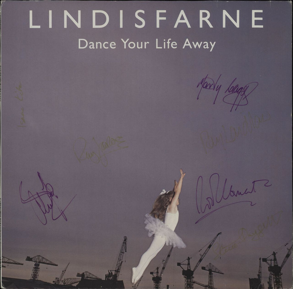 Lindisfarne Dance Your Life Away - Autographed UK vinyl LP album (LP record) LINDLP1