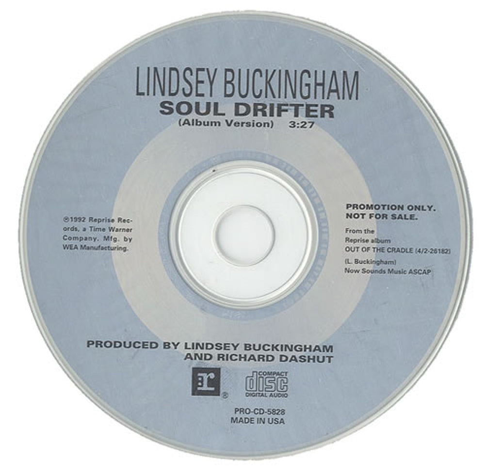 Lindsey Buckingham Soul Drifter US Promo CD single (CD5 / 5") PRO-CD-5828