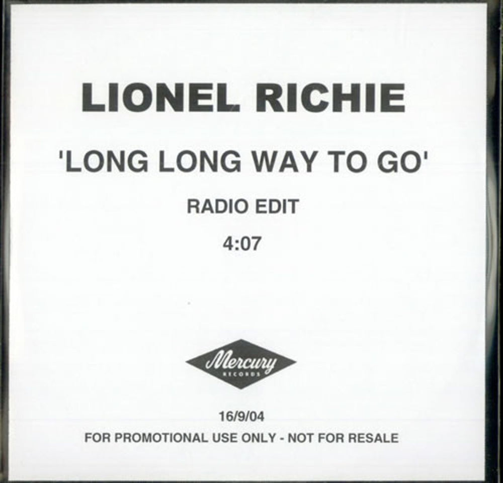 Lionel Richie Long Long Way To Go UK Promo CD-R acetate CD-R ACETATE