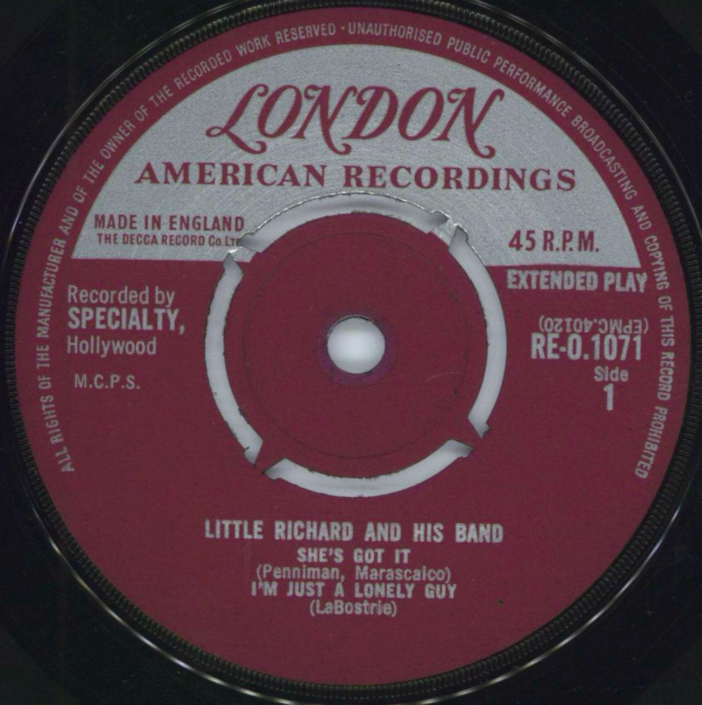 Little Richard Little Richard And His Band EP - July 1964 UK 7" vinyl single (7 inch record / 45) LTR07LI788211