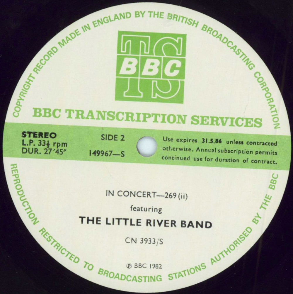 Little River Band In Concert 269 UK Promo vinyl LP album (LP record) LRBLPIN796652