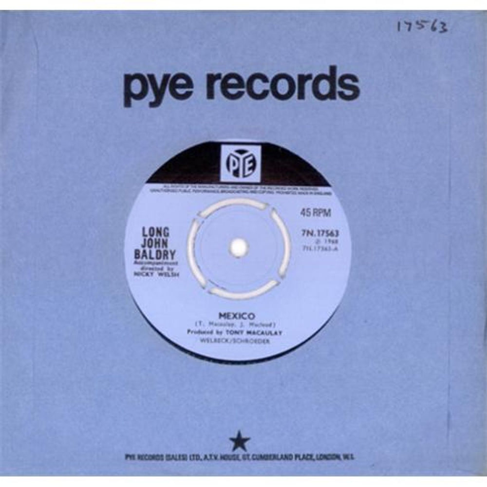 Long John Baldry Mexico UK 7" vinyl single (7 inch record / 45) 7N.17563